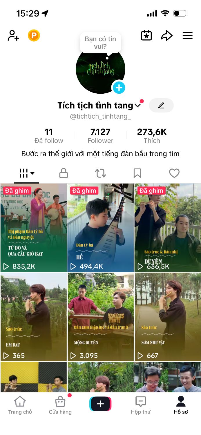 Tích tịch tình tang TikTok profile